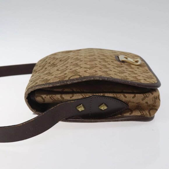 CELINE C Sulky Shoulder Bag Canvas Brown Gold Auth - Picture 4 of 15